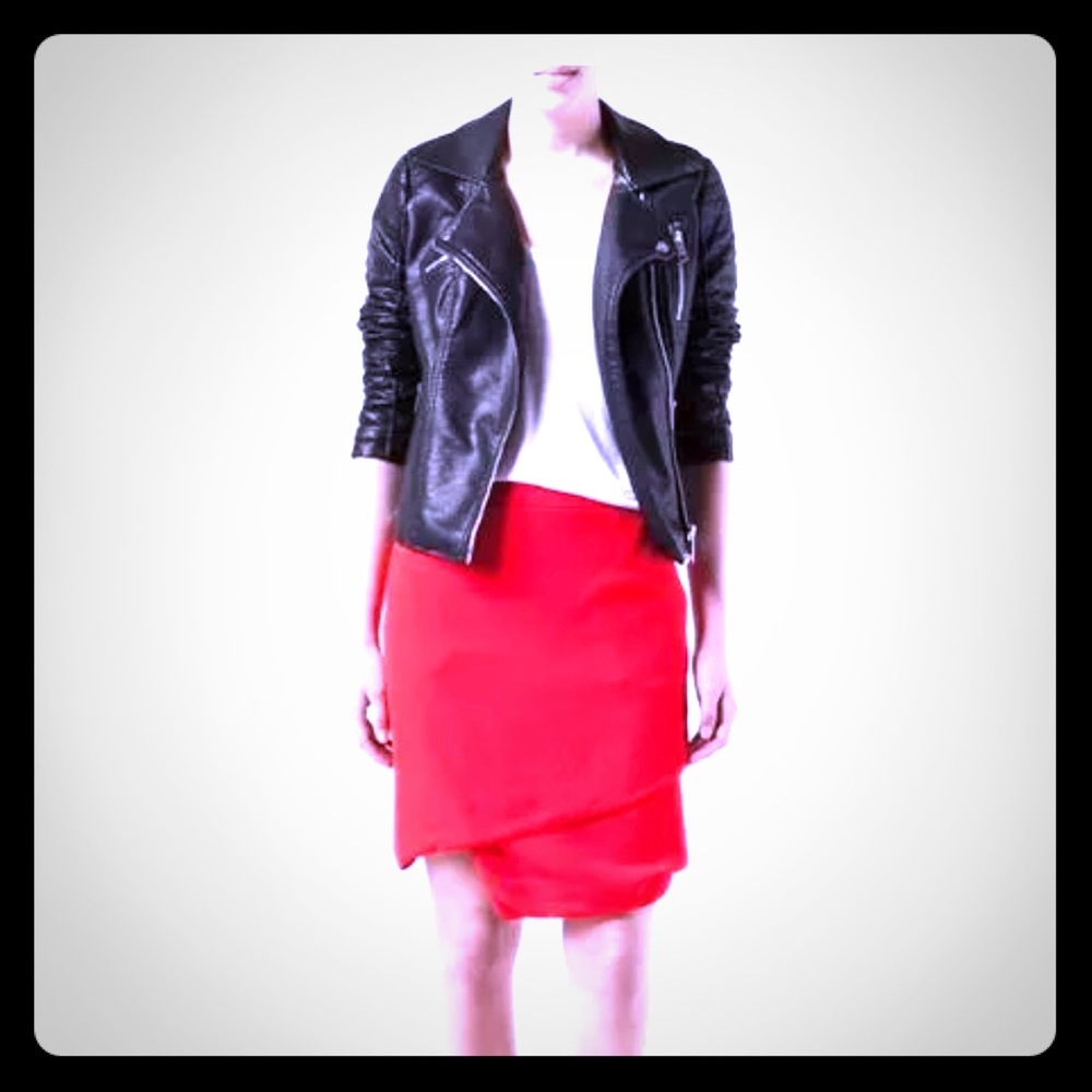 NWOT J Brand Red Skirt Size 10